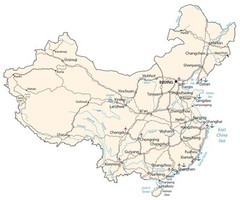 China Road Map GLOSSY POSTER PICTURE PHOTO PRINT BANNER 12395