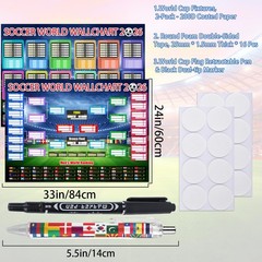 World Cup Sports Event Schedule Poster 2 PCS Knockout Stage Bracket Wallchart…