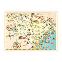 Old Map of Texas 1935 – Vintage Texas Art
