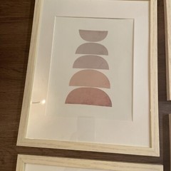 set of 4 modern wall art framed pictures 12 X 15 Neutral Tones New