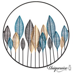Multicolor Leaf Artistry Metal Wall Décor for Entryway, Dining Room, Kitchen