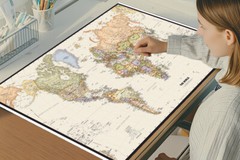 32×50 Inch World Map Print Poster Wall Chart Mural For Home Office Classroom