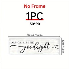 1pc Frameless Always Kiss Me Goodnight’ Vintage Style Canvas Art Prints