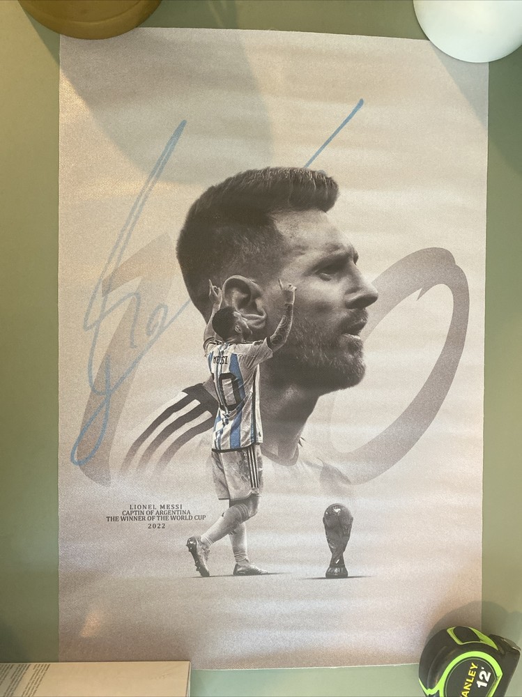Lionel Messi Soccer World Cup Champion 2022 Canvas Print Poster 12”x18” Unframed