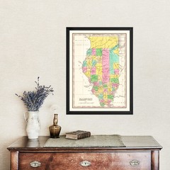 Old Map of Illinois 1826 – Vintage Illinois Art