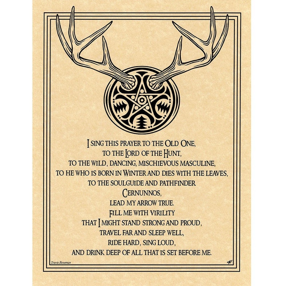 Horned Lord Prayer Poster 8.5 x 11″ Parchment Print NEW