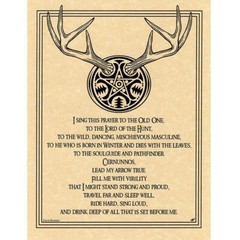 Horned Lord Prayer Poster 8.5 x 11″ Parchment Print NEW