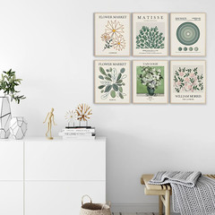 Minimalist Boho Wall Art Set of 6, Flower Market Prints, Neutral Sage Green Bota