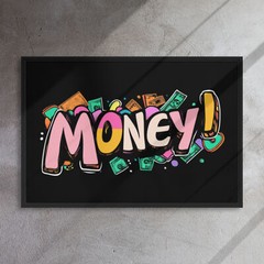 Money Design 36×24 Framed Canvas Print