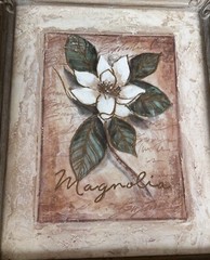 Set of 2 Magnolia Floral Print Home Interiors Framed Wall Art Decor 10 x 12.5″