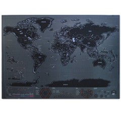 Large Black Scratch World Map Capital Edition 23.2″ x 32.5″ Globetrotter Gifts