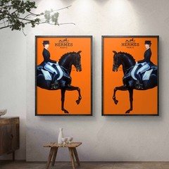 Set of 2 Hermès Horse Art Pieces Canvas wall art home decor
