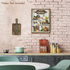 Dazzlewall Country Kitchen Wall Art Rustic 16″L x 12″W,