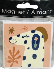 Greenbrier Ceramic Refrigerator Yellow Dog Art Print Magnet 3x3Inches