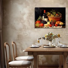 Kitchen Wine Wall Art Food Picture Prints Grape Fruit Still Life Painting Mod…