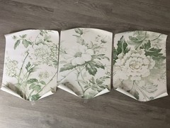 Set of 3 Green Floral Unframed Canvas Prints – ready for framing!!
