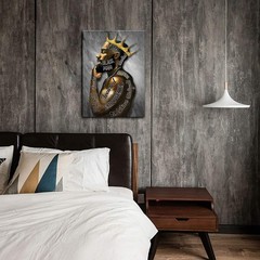 African American Wall Art, Black Man Portrait Canvas, Afro King Motivational Pri