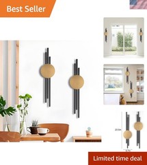 Art Deco Large 3D Shadow Effect Wall Art in Black and Gold for Stylish Entryways