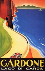 GARDONE LAKE LAGO DI GARDA DRIVE COASTAL ROAD ITALY TRAVEL VINTAGE POSTER REPRO