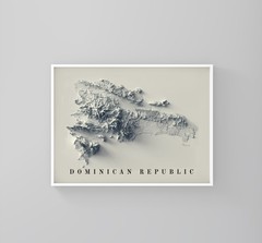 Dominican Republic Map, Dominican Republic 2D Relief Map – 2D Flat Print