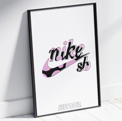 Set of 3 Pink and white Nike SB Art pieces canvas wall art home decor