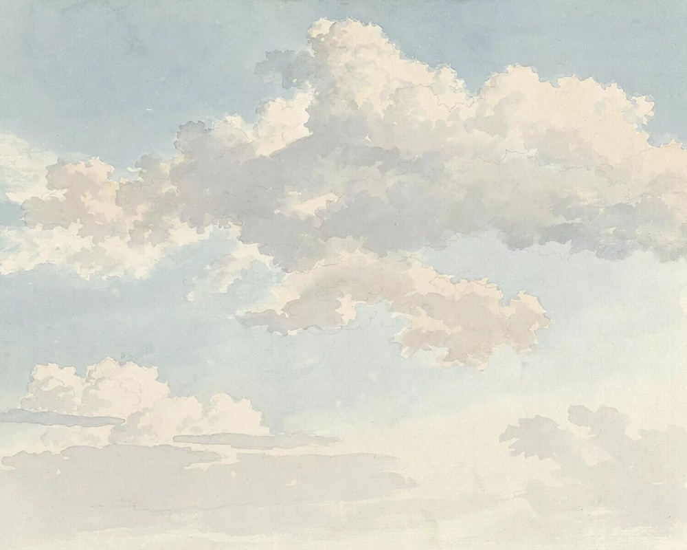 Vintage Cloud Study Oil Painting Canvas Artwork for Home Decor