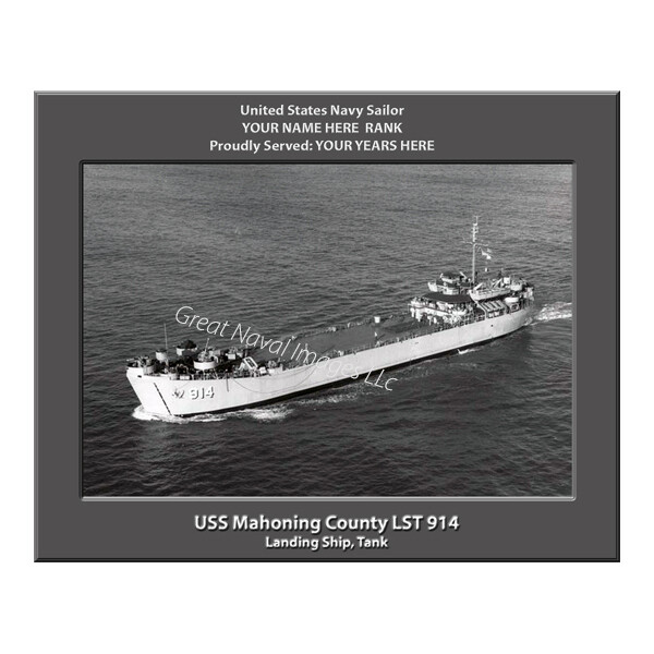 USS Mahoning County LST-914 Personalized Canvas Ship Photo Print Navy