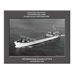 USS Mahoning County LST-914 Personalized Canvas Ship Photo Print Navy