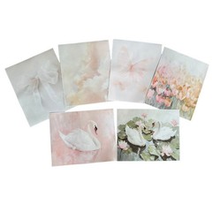 Coquette Pink Wall Art Decor Swan 6-8×10” Canvas, Pastel Prints No Frame No Box