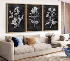 Large Framed Canvas Wall Art – Natural Float Framed Rustic White Flower Leaf Pic