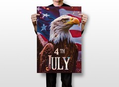 4th of July Eagle Tribute – 250 Years USA Firework Graphic – POSTER 20″x30″