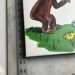 Curious George Monkey Rabbit Canvas Wall Art Picture Print Kids 14×11