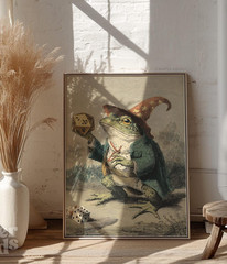 Wizard Frog Art Print D&D Dice Fantasy RPG Wall Art – Tabletop Gamer Decor