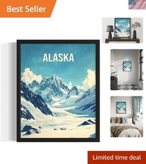 Colorful Alaska Glaciers Art Print Poster – Perfect for Living Room & Bathroom
