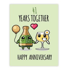 41st Anniversary Poster Unframed – 41 Years Together – Happy 41st Wedding Ann…
