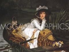 Lady in a Boat, James Tissot, Wall Decor Home Art Print Poster 11″ x 14″ 724