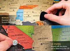 Two Scratch-Off Maps: World Map 17×24″ + USA Map – Deluxe Travel Posters – Co…