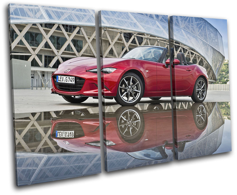 Mazda MX-5 Sports Cars TREBLE CANVAS WALL ART Picture Print