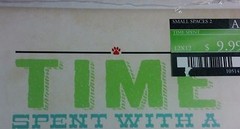 NWT Small Spaces Unframed Poster «Time Spent With a Dog Is Never Wasted» 12″Sq.