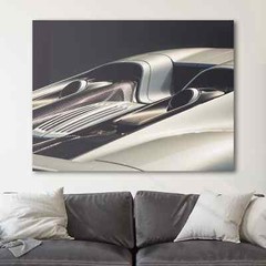 Silver Porsche 918 Spyder Vintage Sports Cars Canvas Wall Art Print