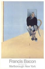 FRANCIS BACON Seated Man 39″ x 25.5″ Poster 1984 Contemporary Blue, Brown
