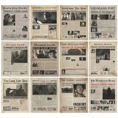 Vintage Horror Movie Newspaper Poster – 8×10 Inches Set of (8×10 Newspaper)