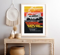Vintage Porsche 917 Nurburgring Poster 1972 Race Car Wall Art Canvas Decor