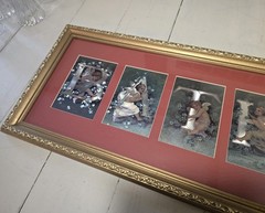 vintage Victorian-style cherub foil art framed wall decor angel figures BATH