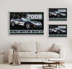 2008 Corvette Official Indy 500 Pace Car Design 24×36 or 11×17 In Poster