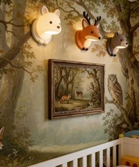 Vintage Gold Framed Wall Art Moody Woodland Animals Wall Art Whimsical Forest…
