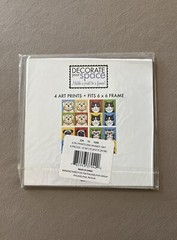 Set Of 4 “Dog Whimsy” Themed Contemporary Art Prints, Fits 6” X 6” Frames, New!