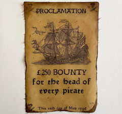 Pirate Ship Poster Wanted Posters Treasure Map Bounty Replica Art Print Canvas