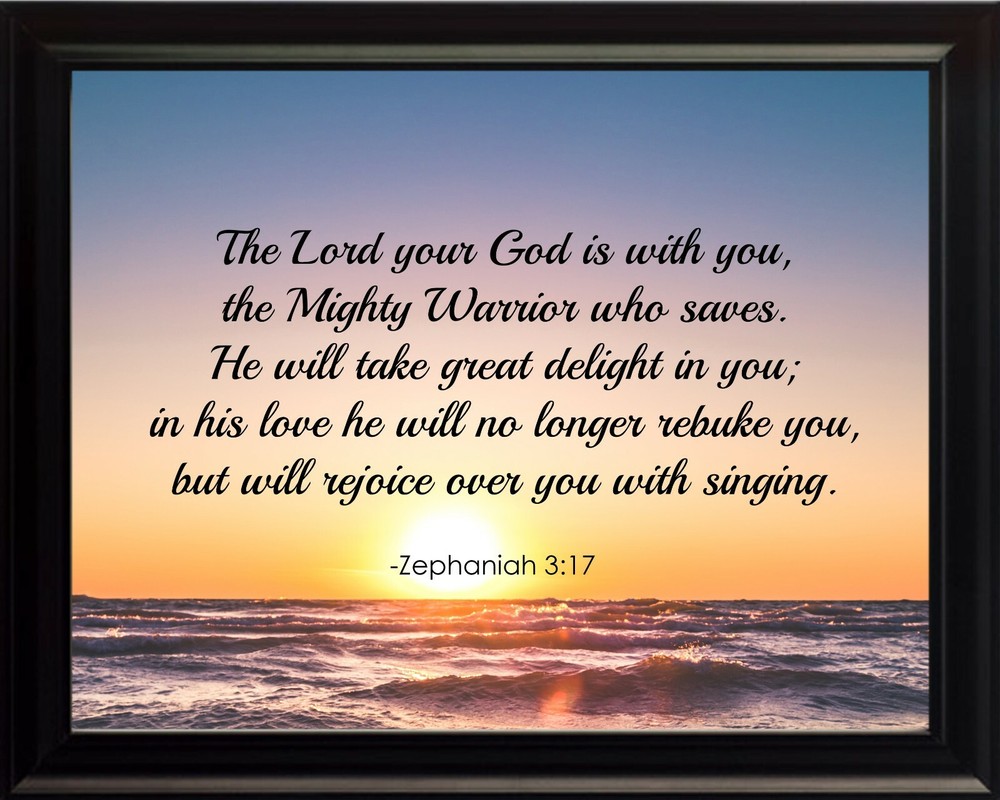 Zephaniah 3:17 The Lord Poster Print Picture or Framed Wall Art
