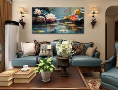 Large Canvas Wall Art Zen Decor Pink Lotus Picture 40L» x 20W» pink lotus